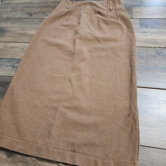 Best American Clothing Company Heavy Duty Cowgirl Brown Midi Denim Skirt - Picture 3 of 10
